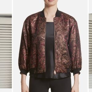 Lafayette 148 New York Women's Metallic Paisley Bomber Jacket